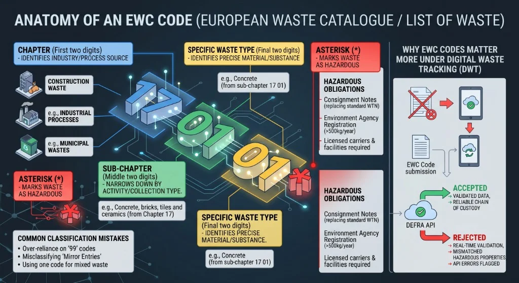 EWC Codes Explained: A Practical Guide to UK Waste Classification (and Why They Matter More Under Digital Tracking)